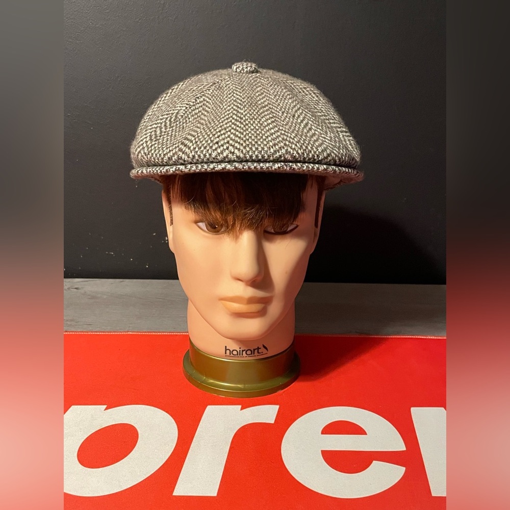 Kangol Mens Large Heritage Vintage Herringbone Flat Newsboy Cap